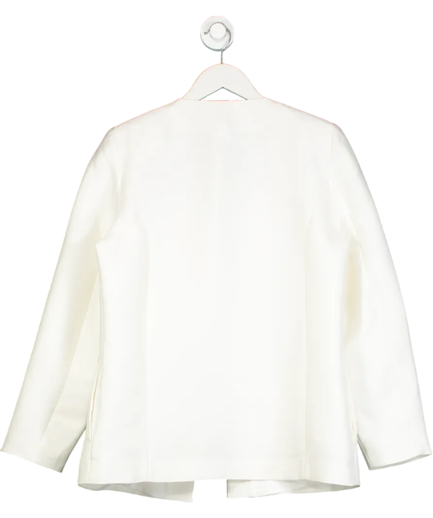 Aligne Cream Beau Tie Up Satin Blazer UK 10