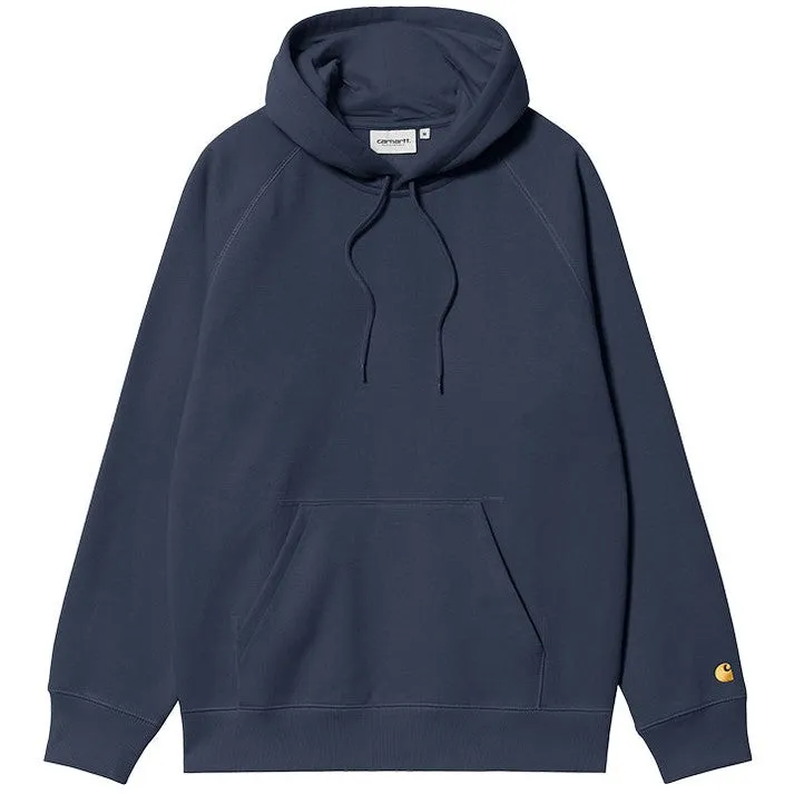 Carhartt WIP Mens Hooded Chase Sweat Blue Gold