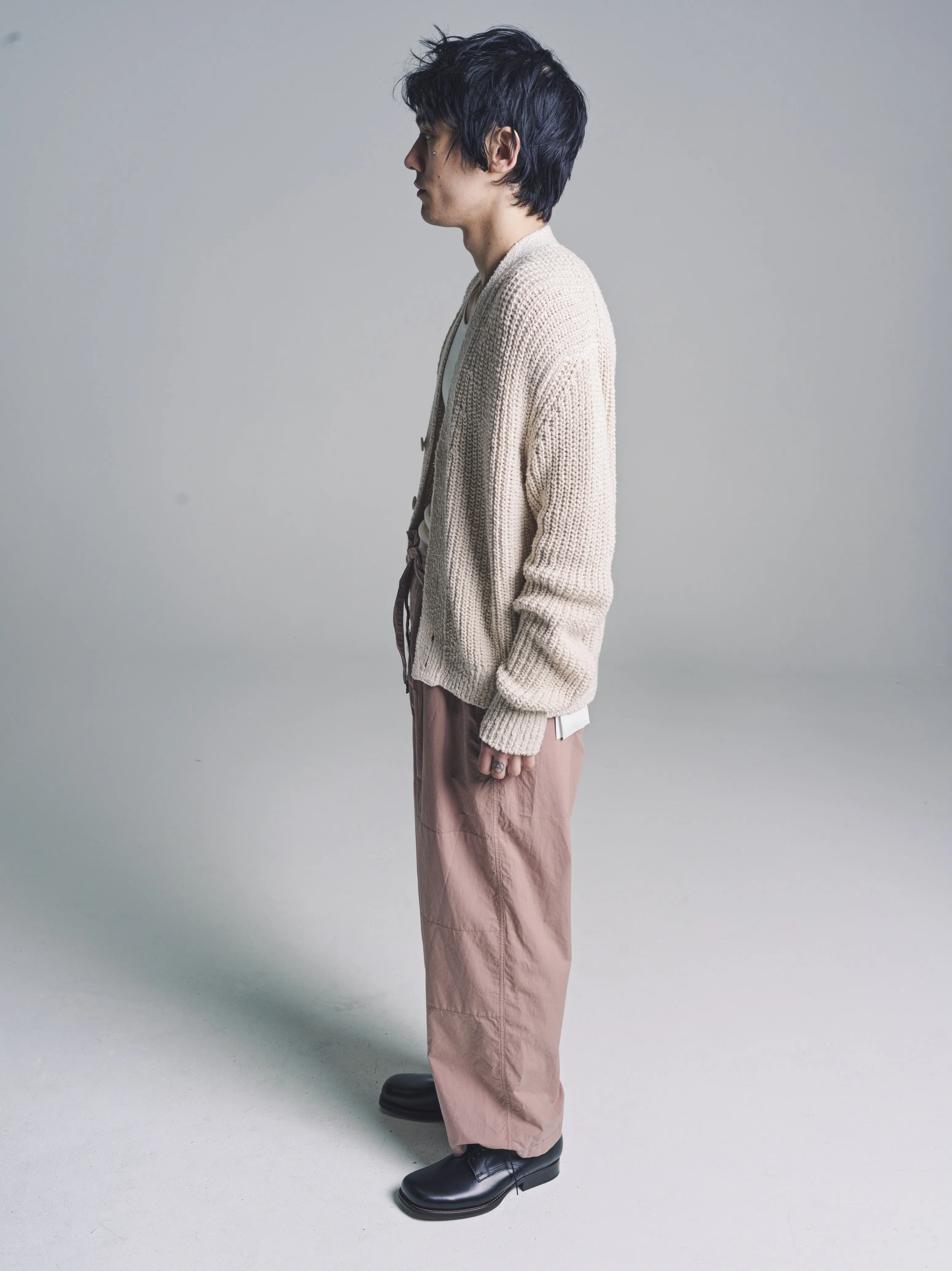 Chalk Cotton Chunky Knitted Cardigan