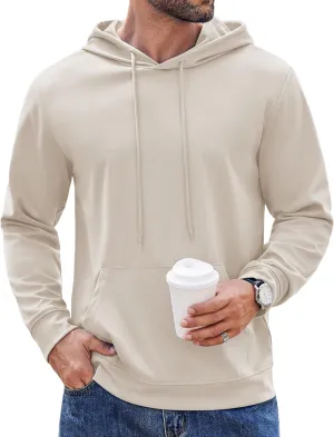 COOFANDY Men's Hoodie Long Sleeve Hooded Pullover Casual Fashion Sweatshirts Drawstring Gym Hooded with Kanga Pocket