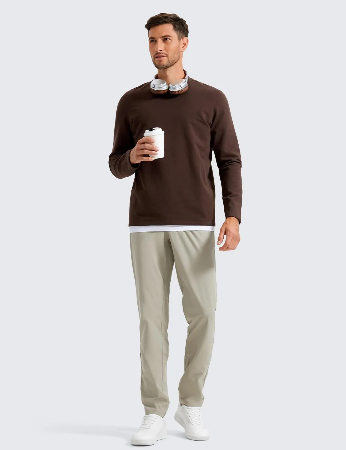 CRZ YOGA Men's All Day Comfy Golf Pants - 28"/30"/32"/34" Quick Dry Lightweight Work Casual Trousers with Pockets