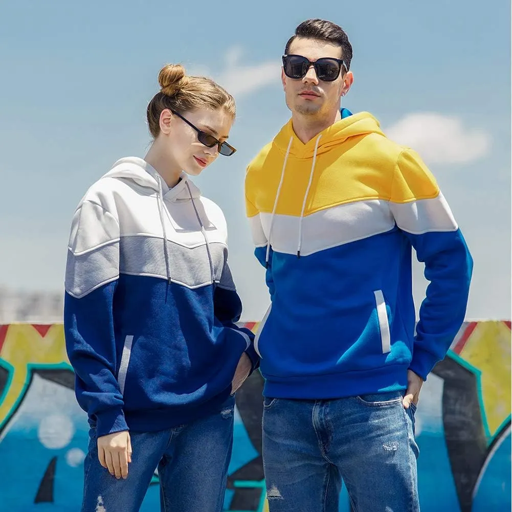 DUOFIER Mens Athletic Hoodies Color Block Hooded Fleece Sweatshirt