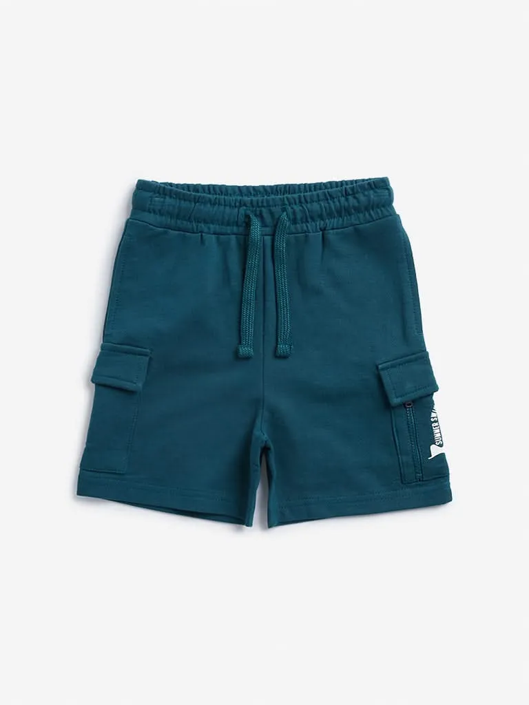 HOP Kids Green Cargo-Style Mid Rise Shorts