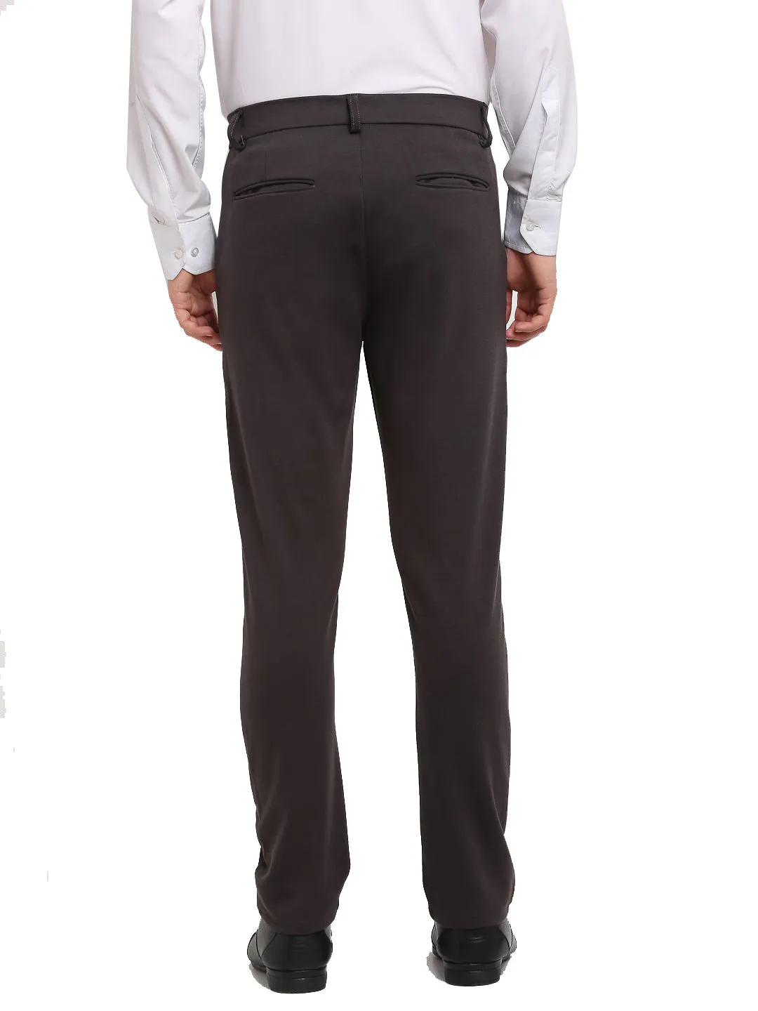 Jashvi Men's Brown 4-Way Lycra Tapered Fit Trousers
