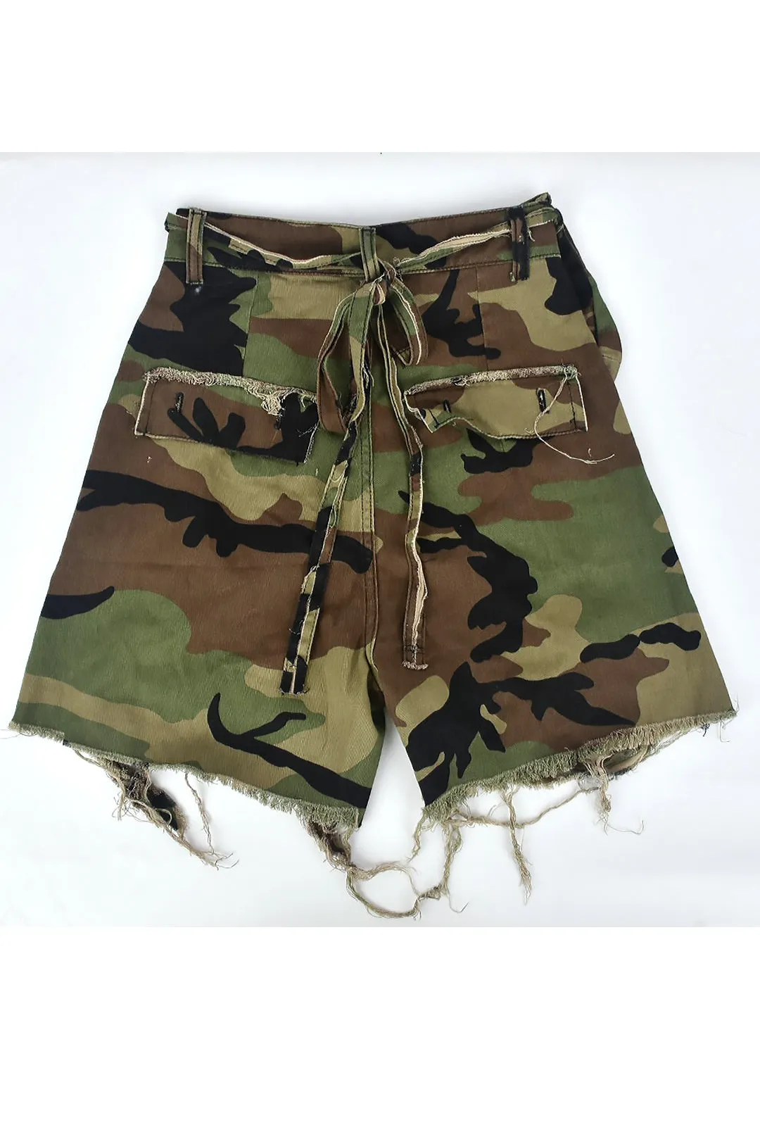 MARIZA - CAMO CARGO TWILL SHORTS