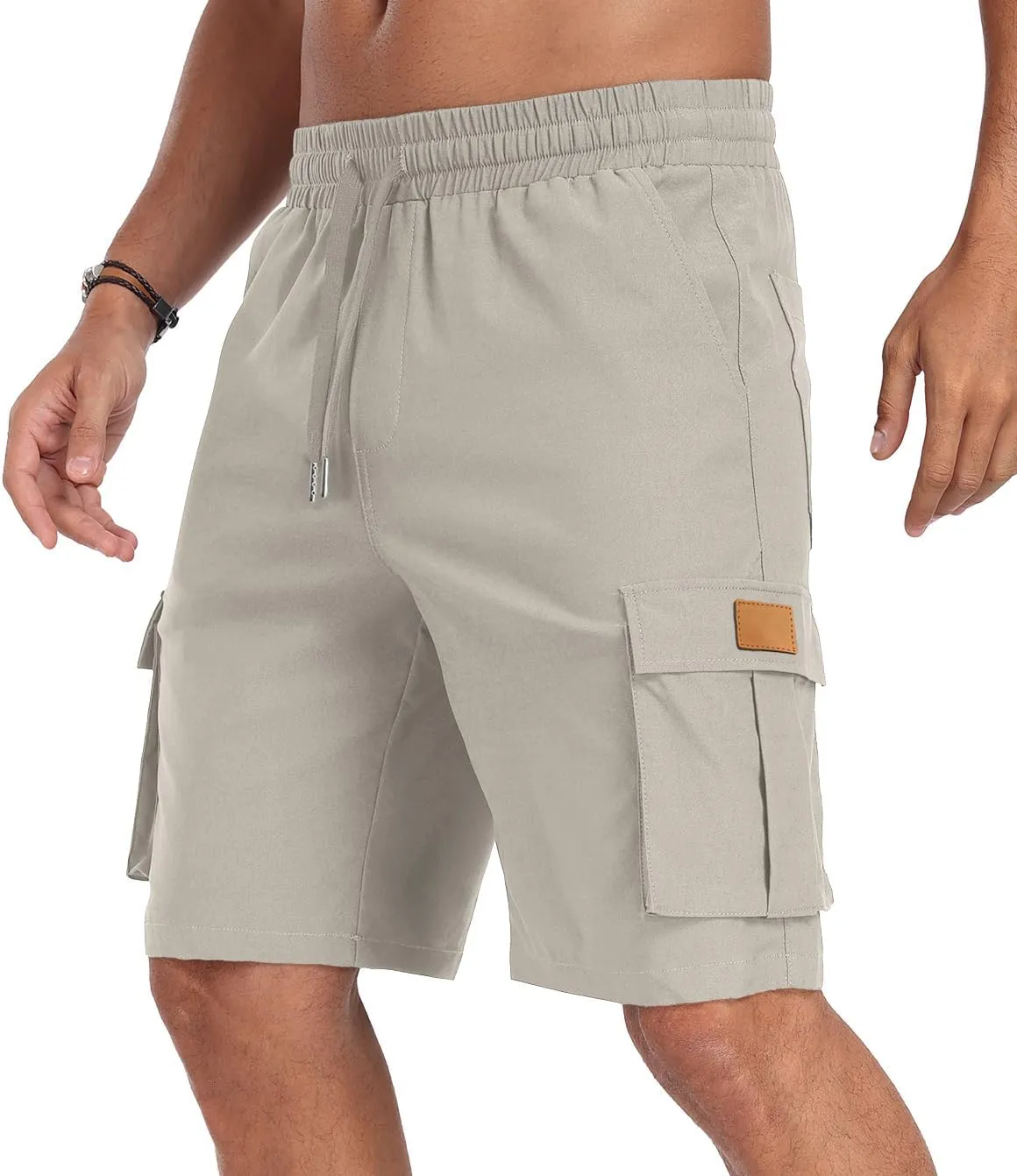 Sailwind Men's Casual Cargo Shorts Classic Drawstring Elastic Waist Summer Stretch Short with 6 Pockets