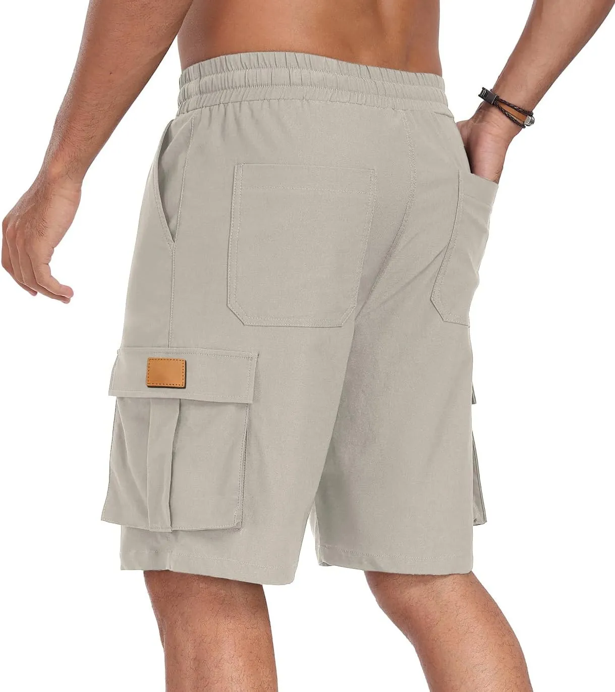 Sailwind Men's Casual Cargo Shorts Classic Drawstring Elastic Waist Summer Stretch Short with 6 Pockets