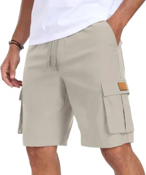 Sailwind Men's Casual Cargo Shorts Classic Drawstring Elastic Waist Summer Stretch Short with 6 Pockets