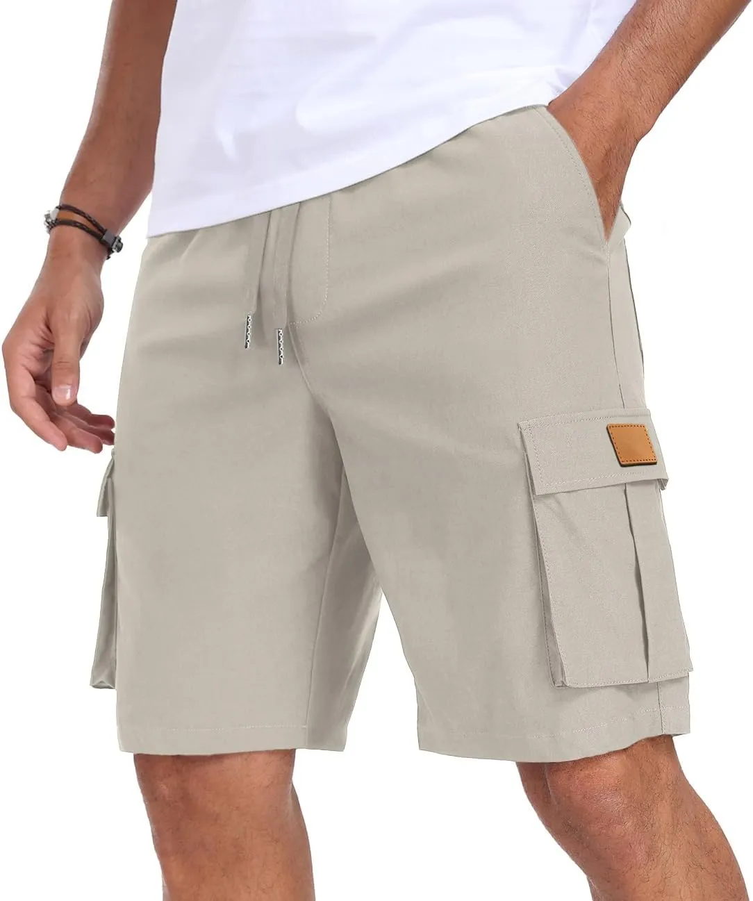 Sailwind Men's Casual Cargo Shorts Classic Drawstring Elastic Waist Summer Stretch Short with 6 Pockets