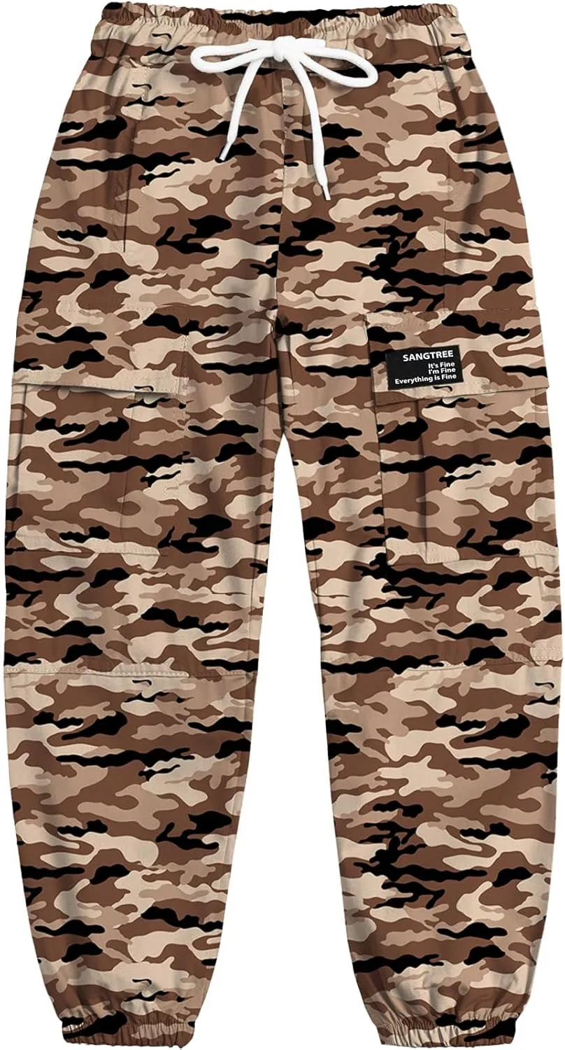SANGTREE Boy's & Men's Cargo Jogger Pants, 3 Years - Men XXL