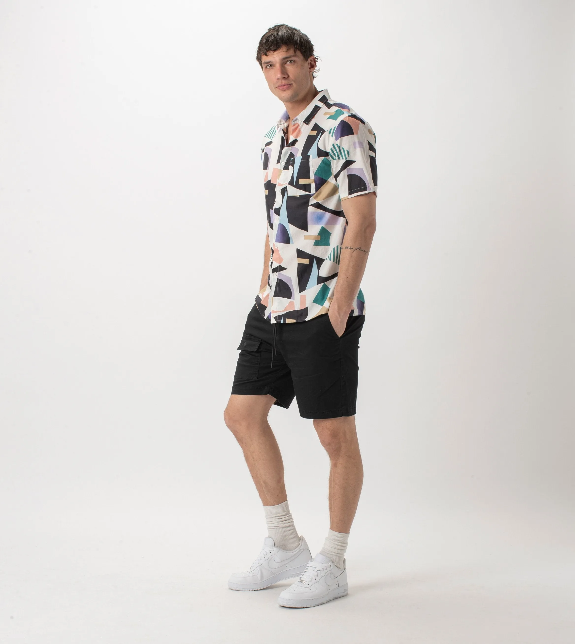 Shapeshifter SS Shirt Milk/Teal