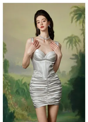 Siena Corset Halter Wrap Mini Dress