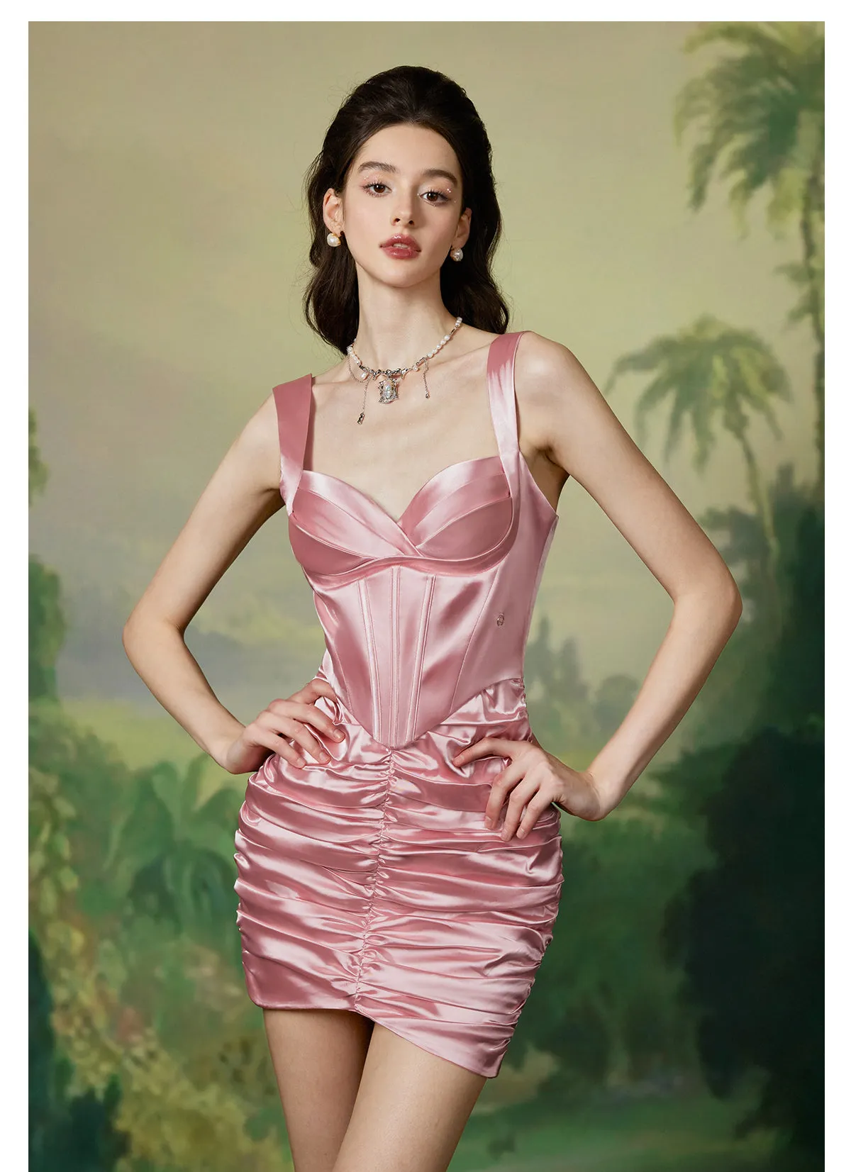 Siena Corset Halter Wrap Mini Dress