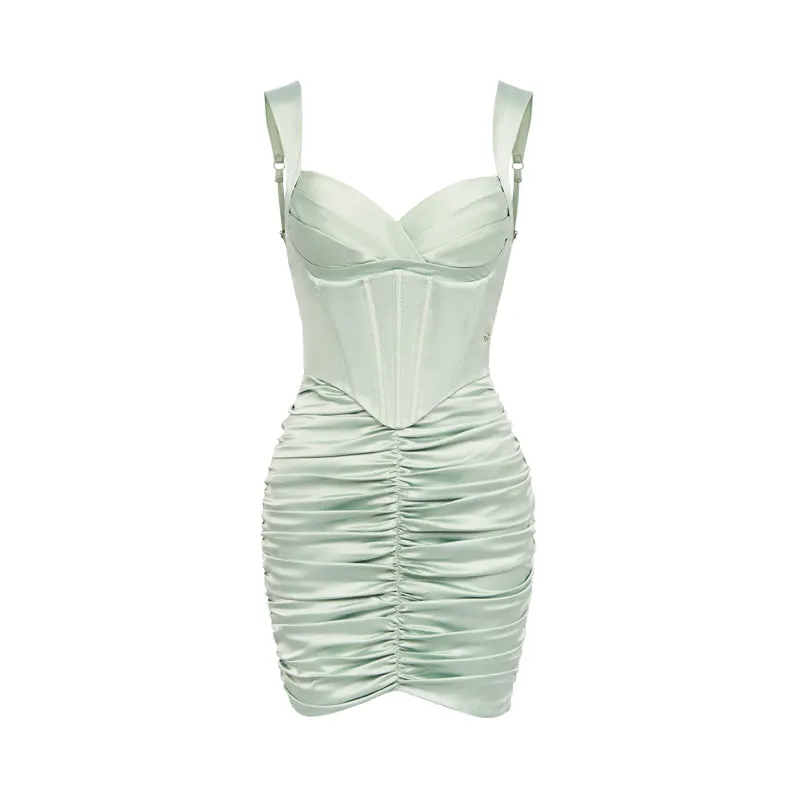 Siena Corset Halter Wrap Mini Dress