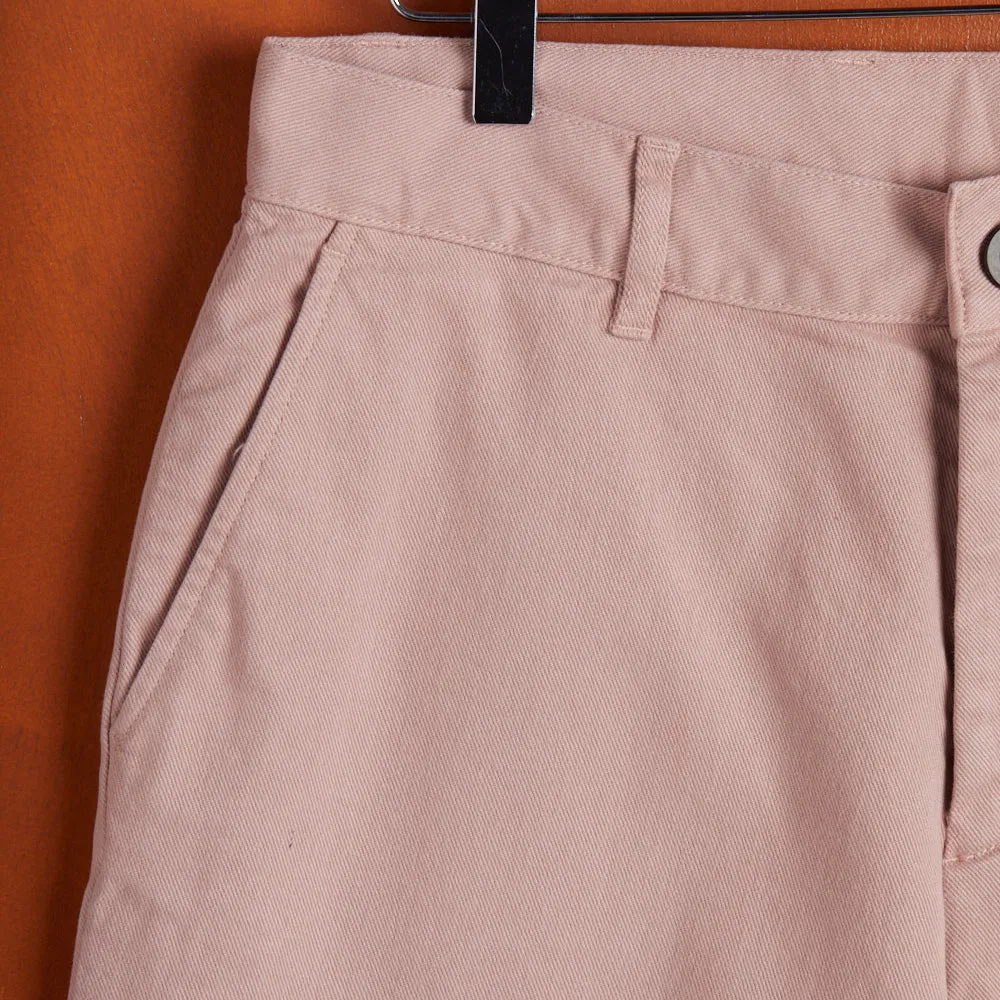 Twill Relaxed Tapered Trousers - Rose