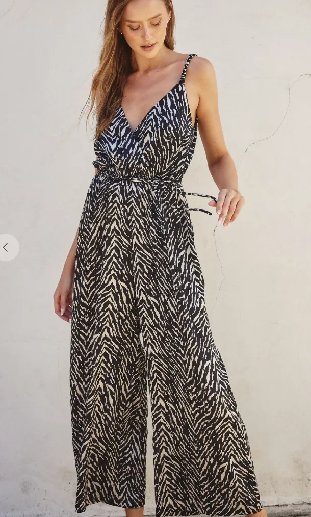 Untamed Cord Strap Surplice Jumpsuit