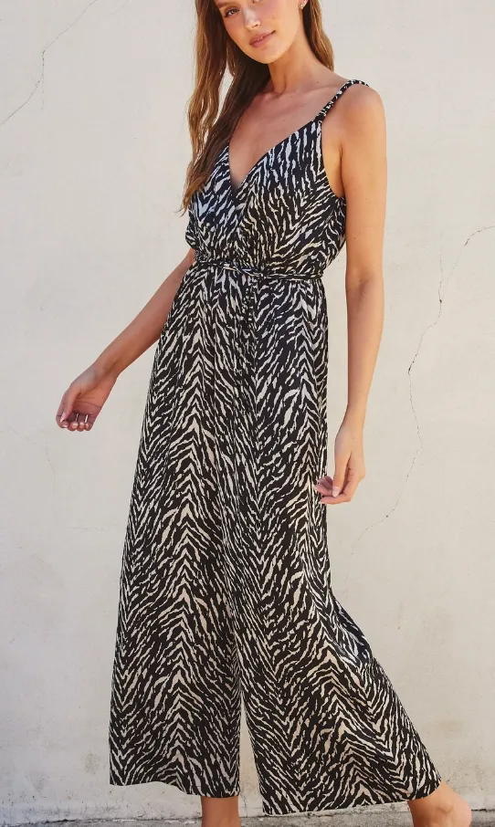 Untamed Cord Strap Surplice Jumpsuit