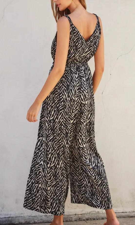 Untamed Cord Strap Surplice Jumpsuit