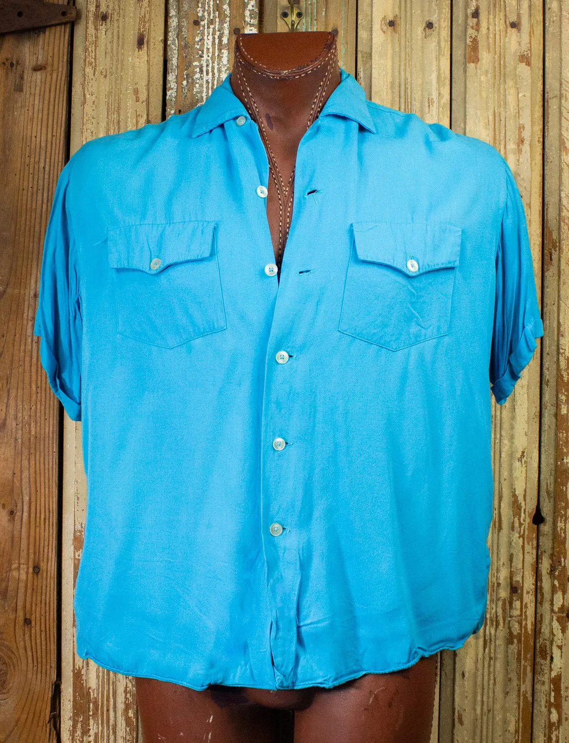 Vintage Jack's Place "Jim" Bowling Shirt 50s Blue XL